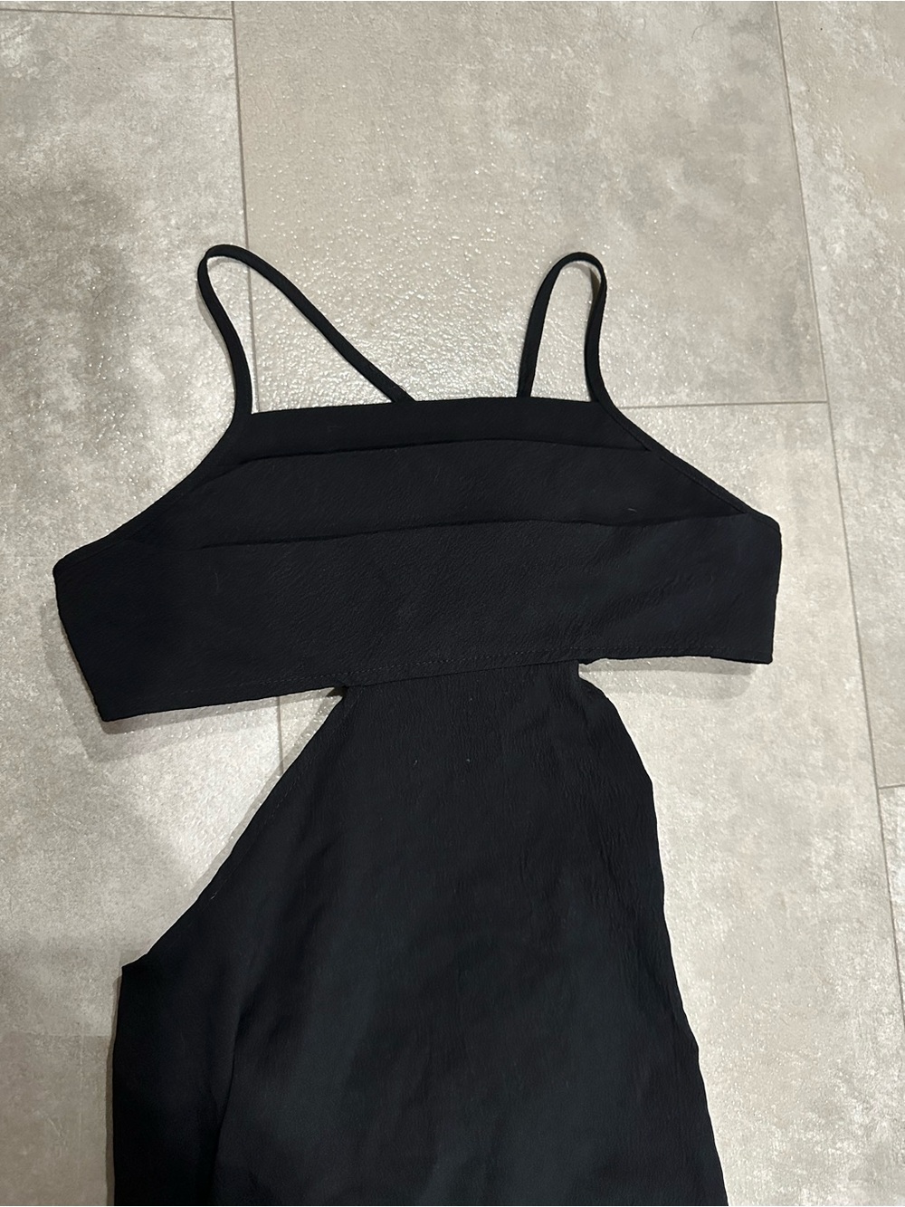 Black Cutout Maxi Dress with Slim Straps